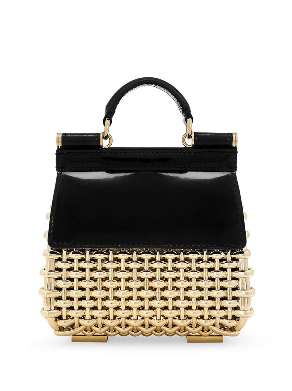 Shop Dolce & Gabbana Sicily Cage Top-handle Bag In Black