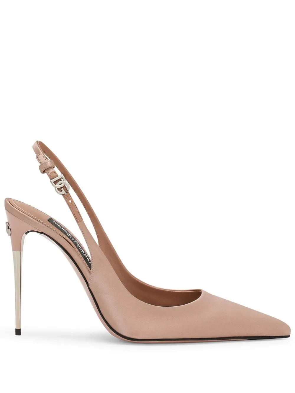 Dolce & Gabbana Satin Metallic-stiletto Slingback Pumps In Pink