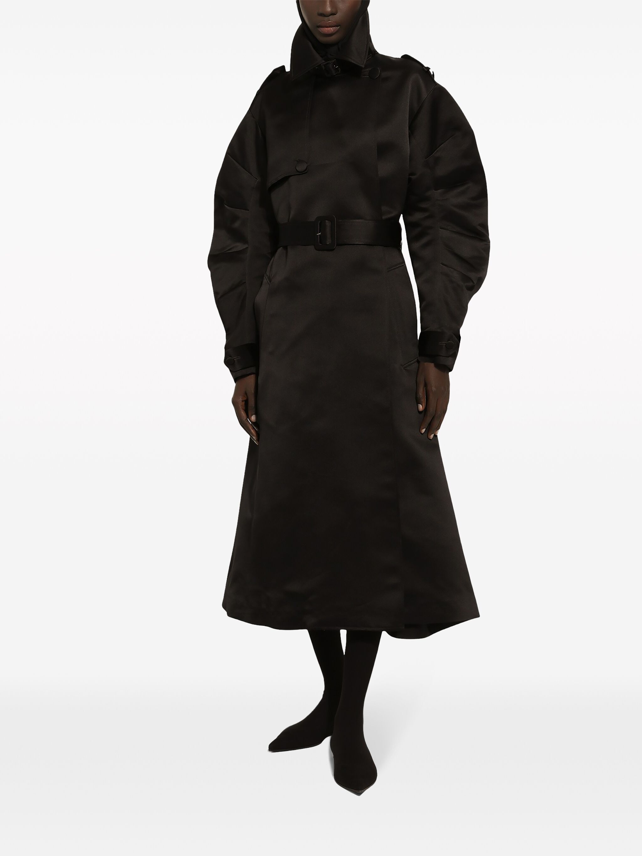 duchesse trench coat with gathered sleeves — Image 4