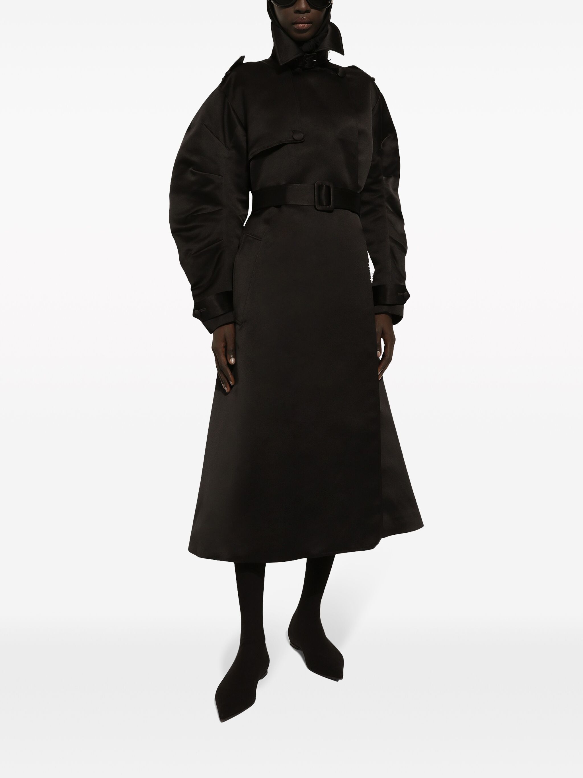 duchesse trench coat with gathered sleeves — Image 5