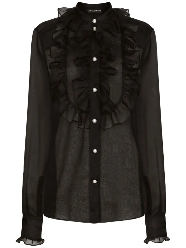 Dolce & Gabbana ブラック フリルブラウス