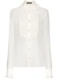 Dolce & Gabbana ruffled sheer cotton blouse - White