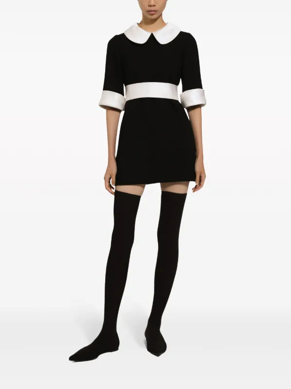 white mini dress with black tights Eve Mixed Media Mini Dress – Grandeur Grove main image 0