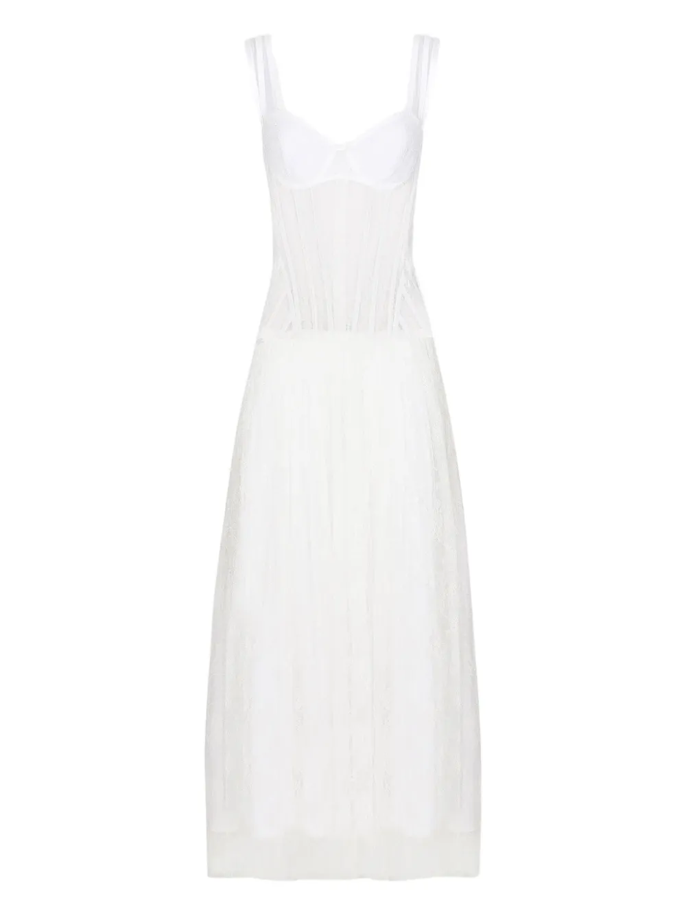 Dolce & Gabbana corset-detailing tulle midi dress | White | Image 1
