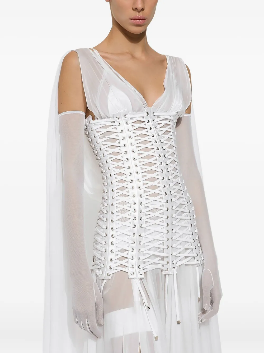 Dolce & Gabbana Tullen handschoenen Wit