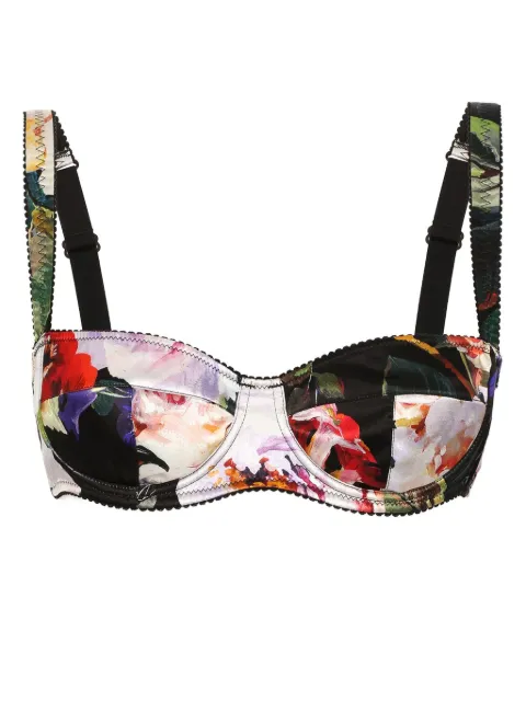 Dolce & Gabbana floral-print silk balconette bra