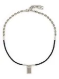 Dolce & Gabbana logo-engraved statement-pendant necklace - Blue