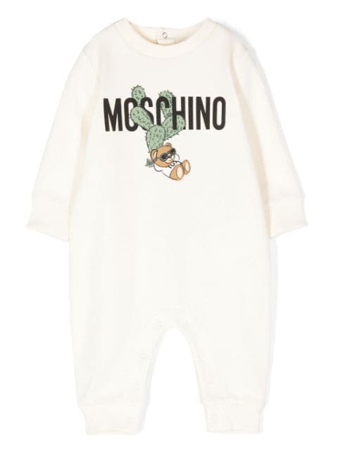 Moschino Kids logo-print cotton romper