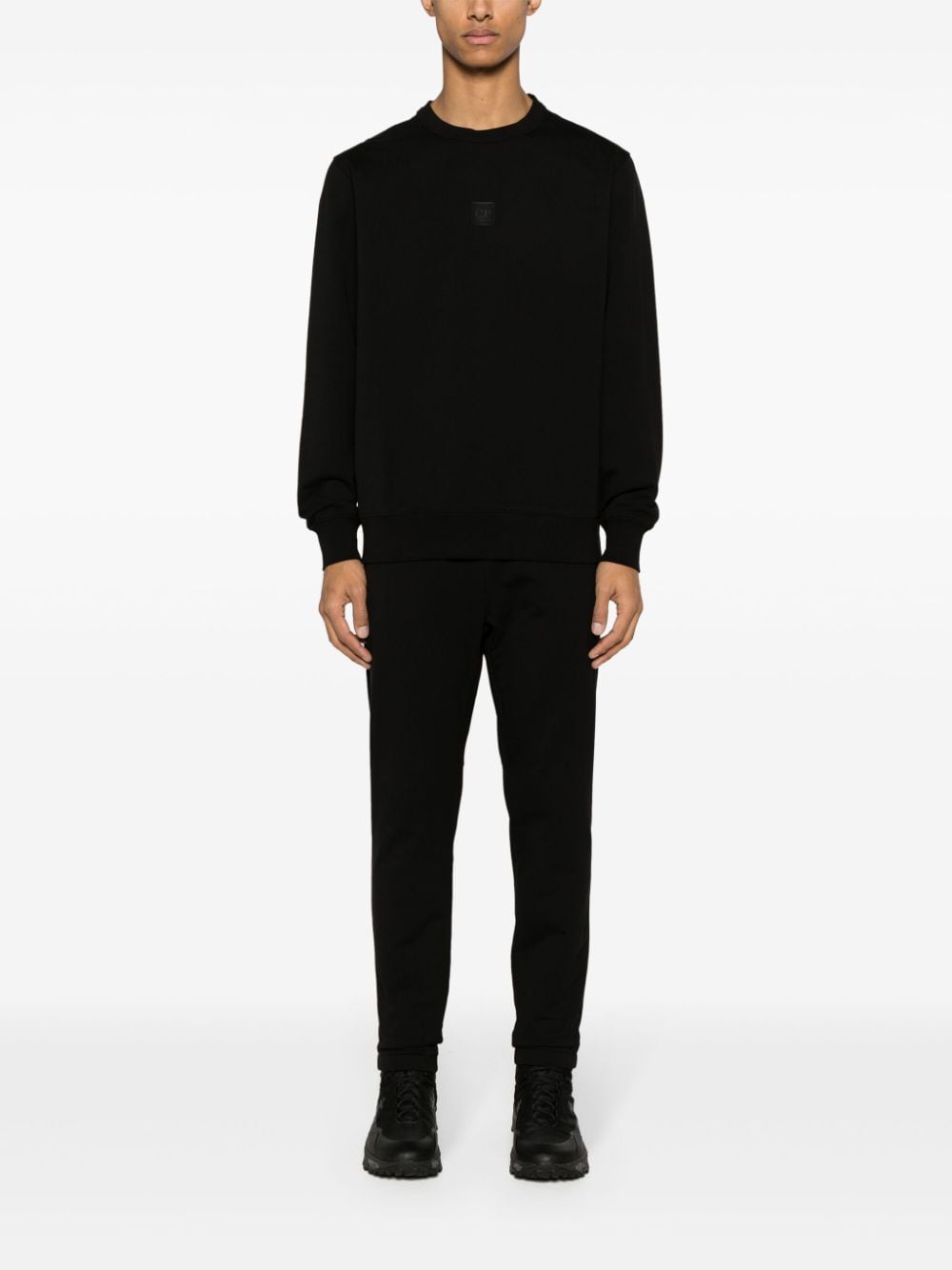 Shop C.p. Company Metropolis Series Stretch-cotton Sweatshirt In Black