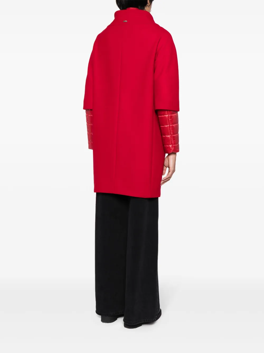 Herno Detachable-panel Coat In Red