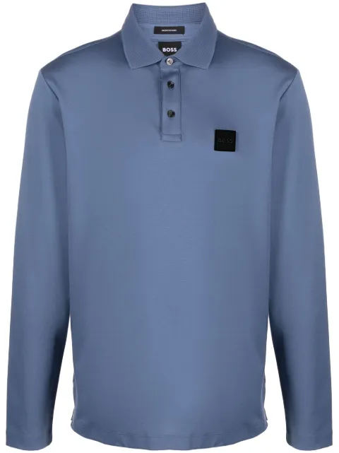 BOSS playera tipo polo con aplique del logo