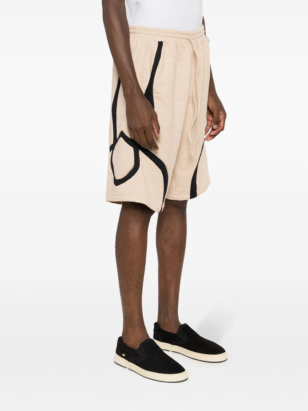 Shop Amir Slama X Mahaslama Two-tone Cotton Shorts In Brown