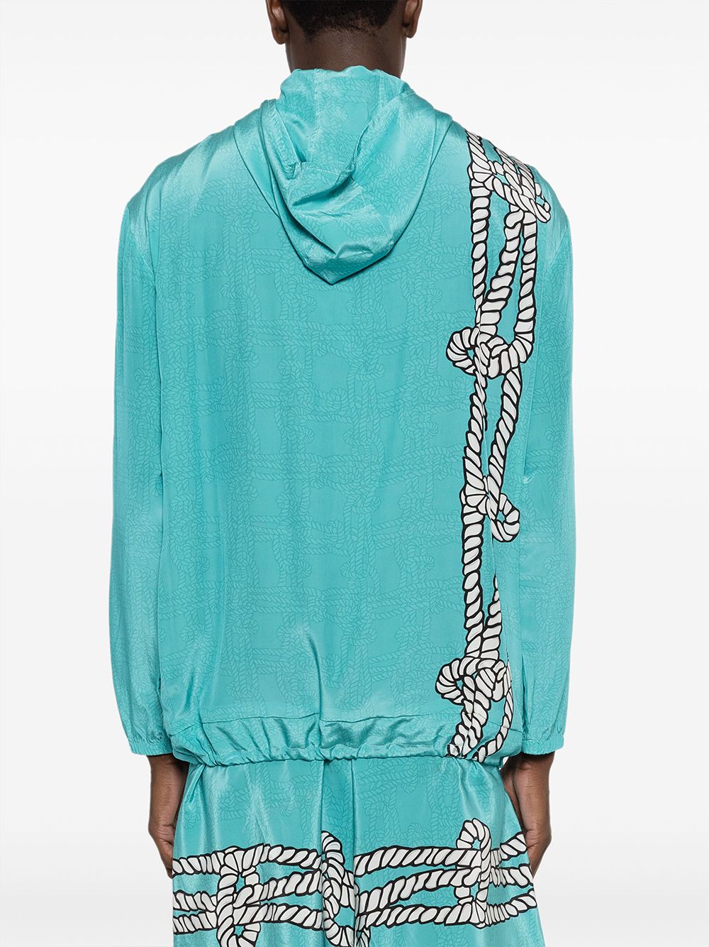 Shop Amir Slama X Mahaslama Graphic-print Silk Jacket In Blue