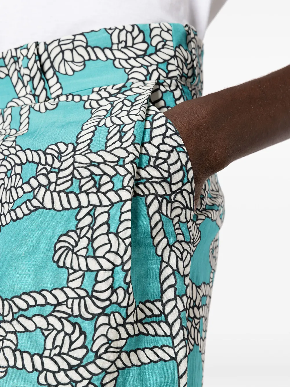 Amir Slama Graphic-print Cropped Trousers In Blue