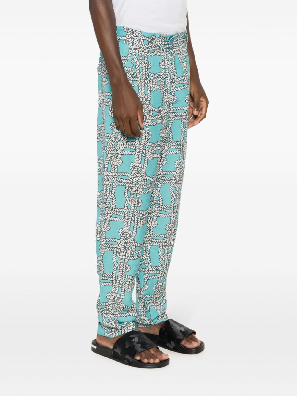 Amir Slama x Mahaslama cropped broek met grafische print Blauw