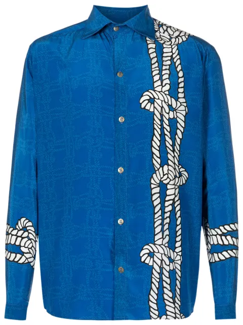 Amir Slama knot-print silk-satin shirt