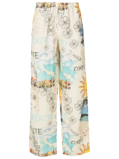 Amir Slama pantalones con pretina elástica y estampado gráfico