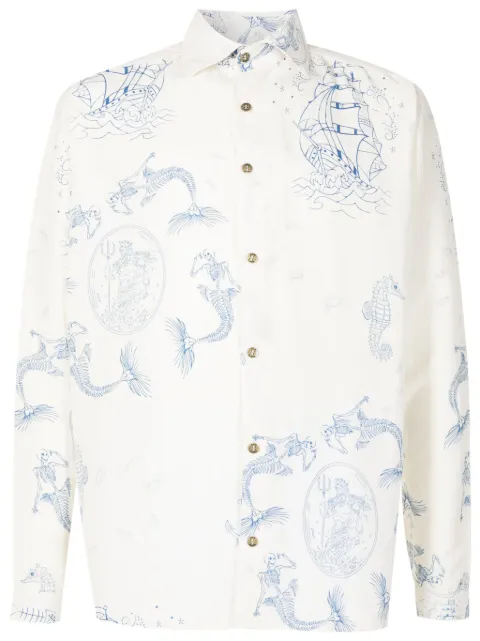 Amir Slama logo-engraved graphic-print shirt
