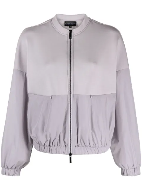Emporio Armani scuba-jersey panelled bomber jacket