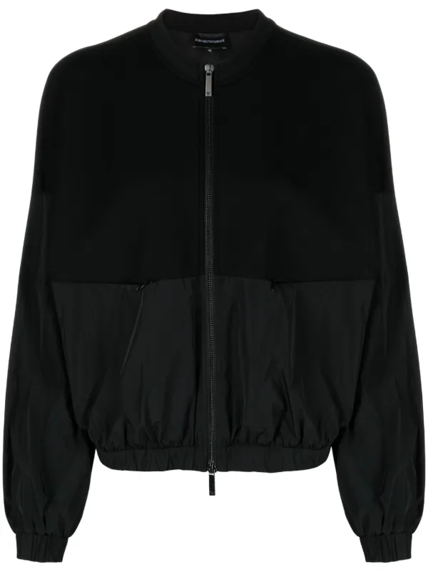 Emporio Armani scuba jersey Panelled Bomber Jacket Farfetch