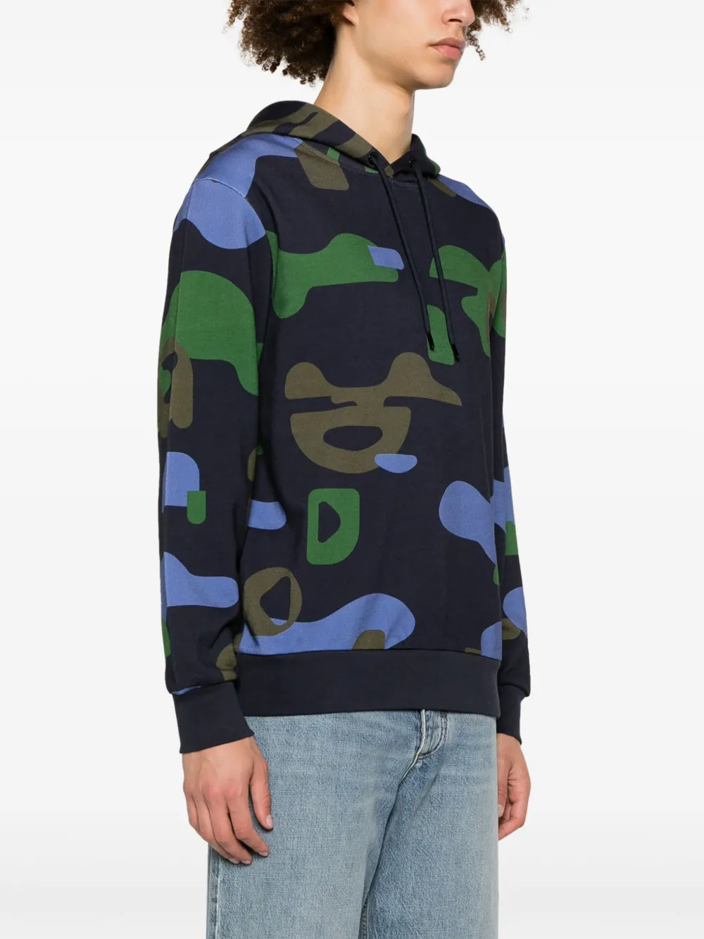 BOSS Hoodie met print Blauw