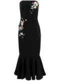 Cinq A Sept Juniper floral-appliqué midi dress - Black