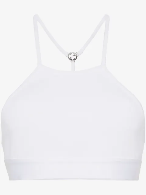 Gucci Interlocking G ribbed cropped top
