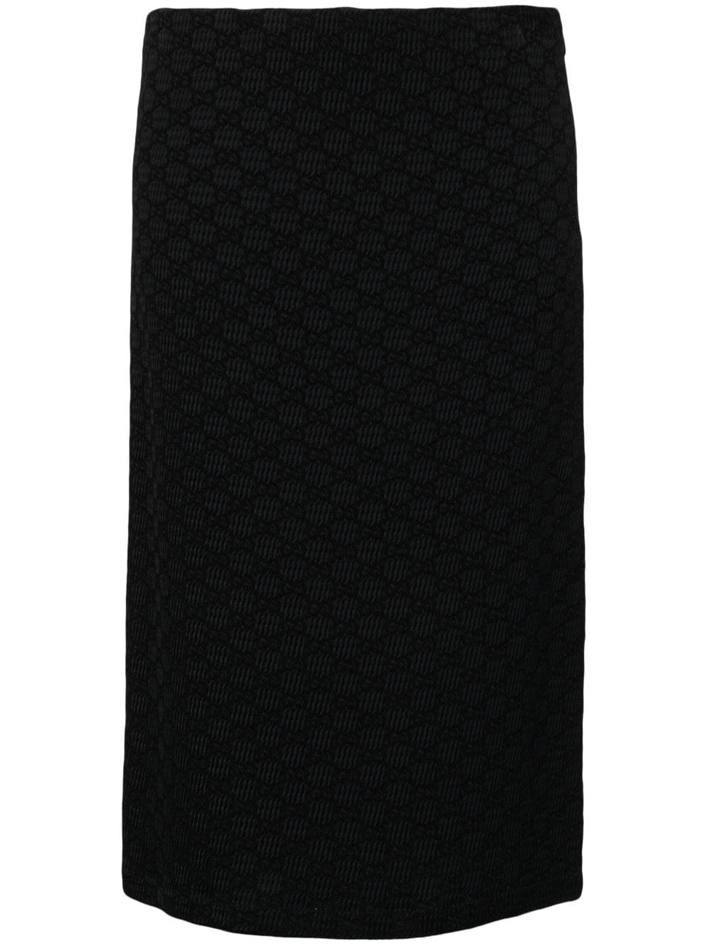 Gucci GG Supreme crinkle pencil skirt - Nero