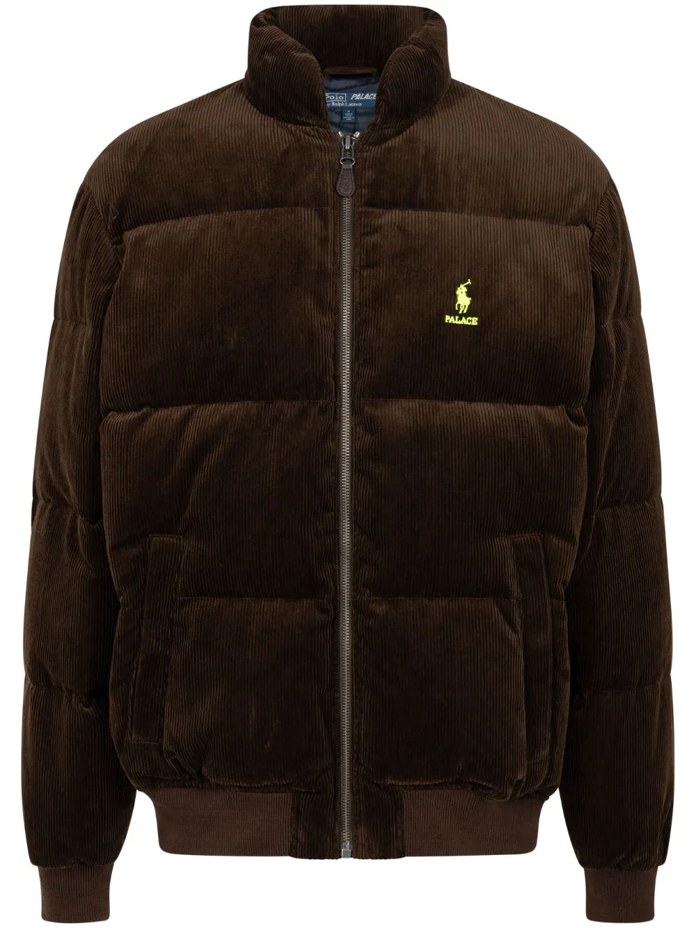 Palace x Ralph Lauren ribfluwelen donsjack Bruin