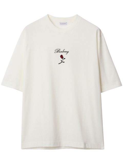 Burberry Rose flocked cotton T-shirt Men