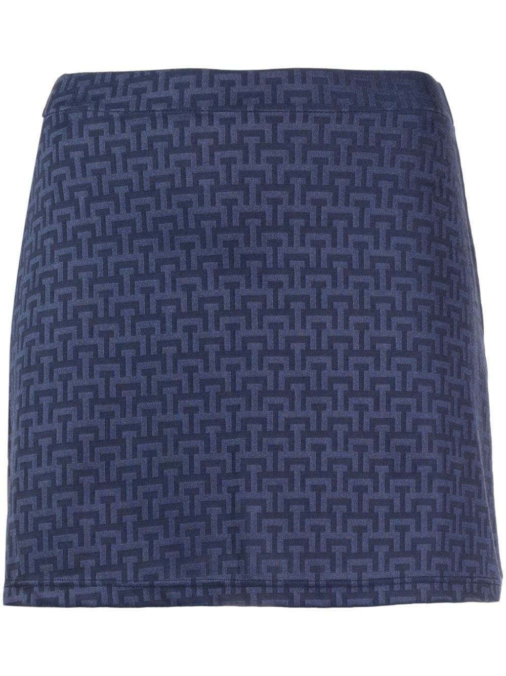 the upside jupe taille-haute à motif monogrammé - bleu
