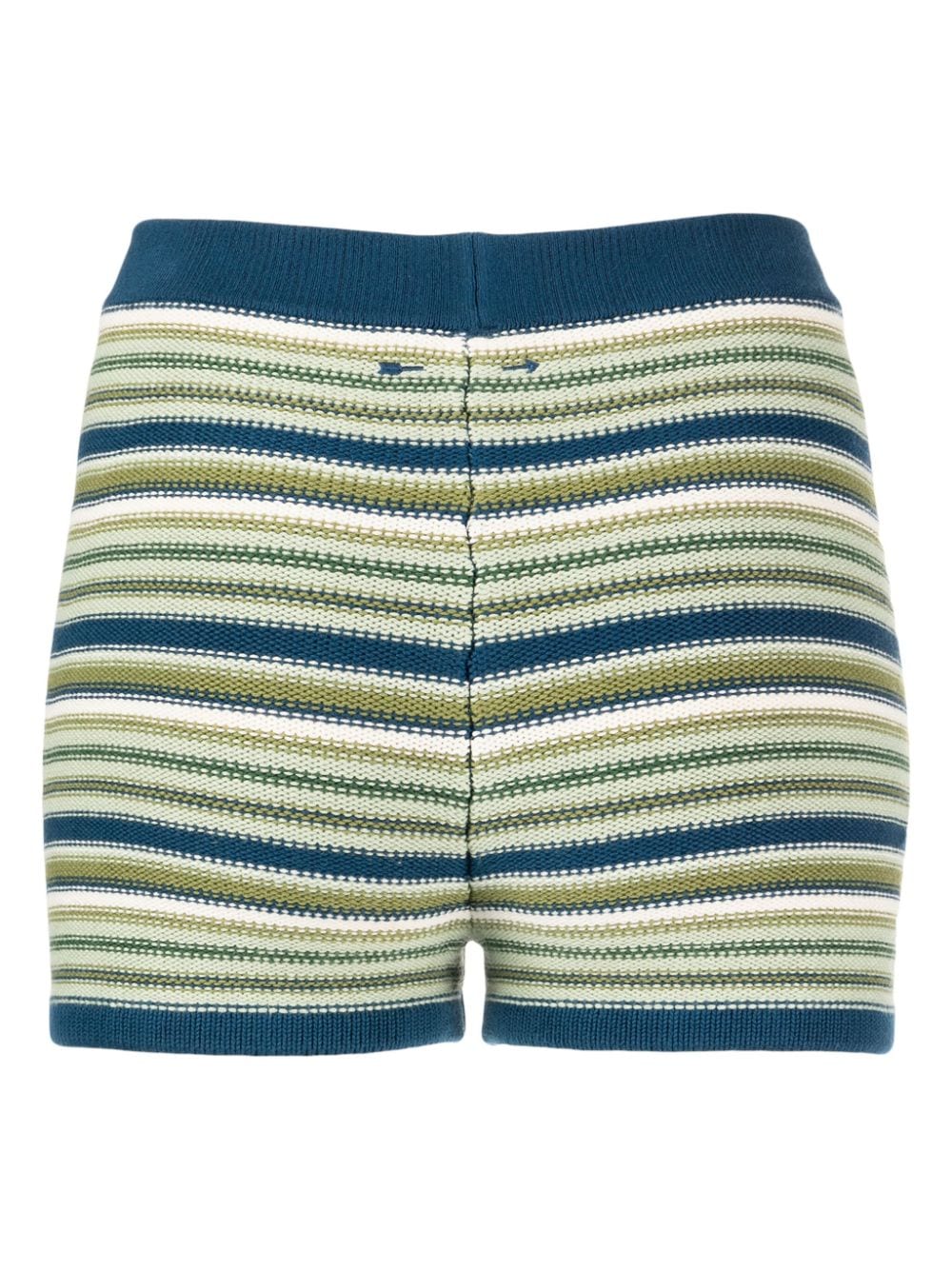 Shop The Upside Logo-embroidered Stripped Shorts In Blue