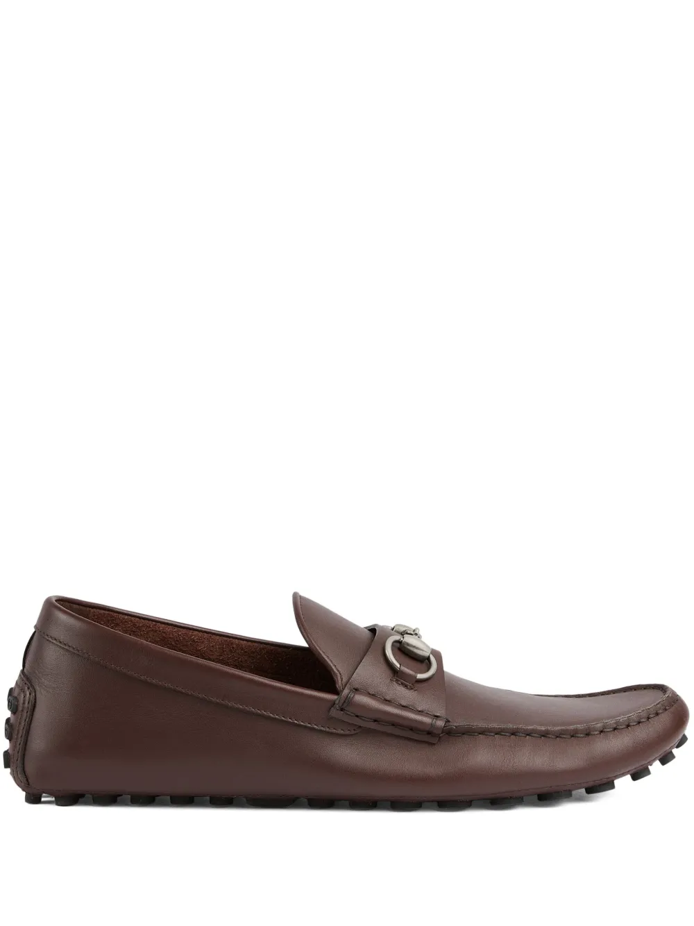 Gucci Horsebit Leather Driving Loafers In Brown | ModeSens