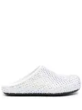 Marni rhinestone-embellished leather slippers - White