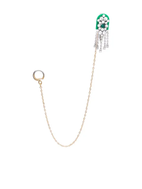 Maison Margiela crystal-embellished detachable-chain clip