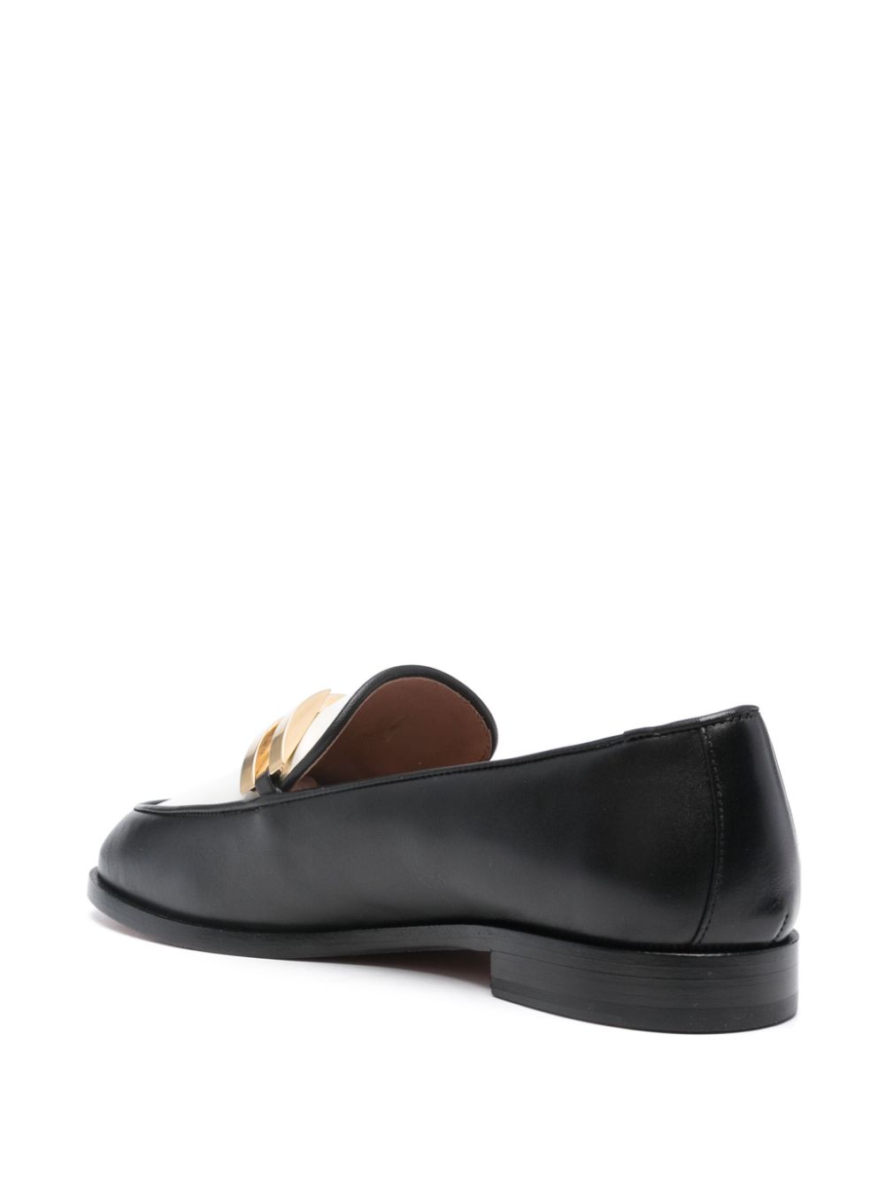 Shop Aquazzura Brandi Leather Loafers In Black