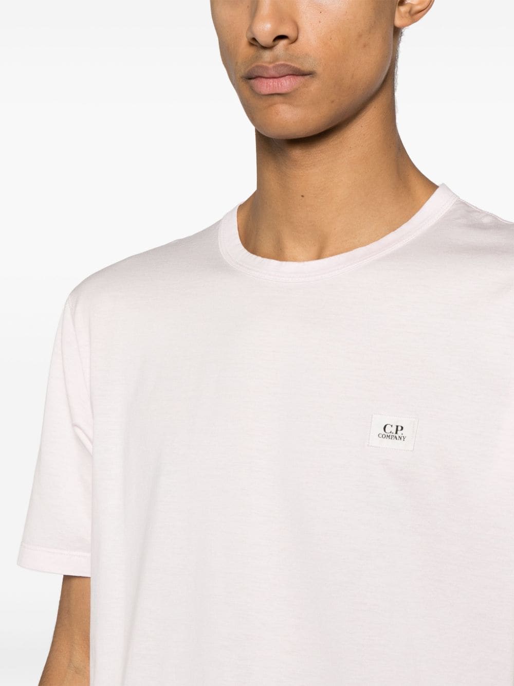 C.P. Company Katoenen T-shirt met logopatch Roze