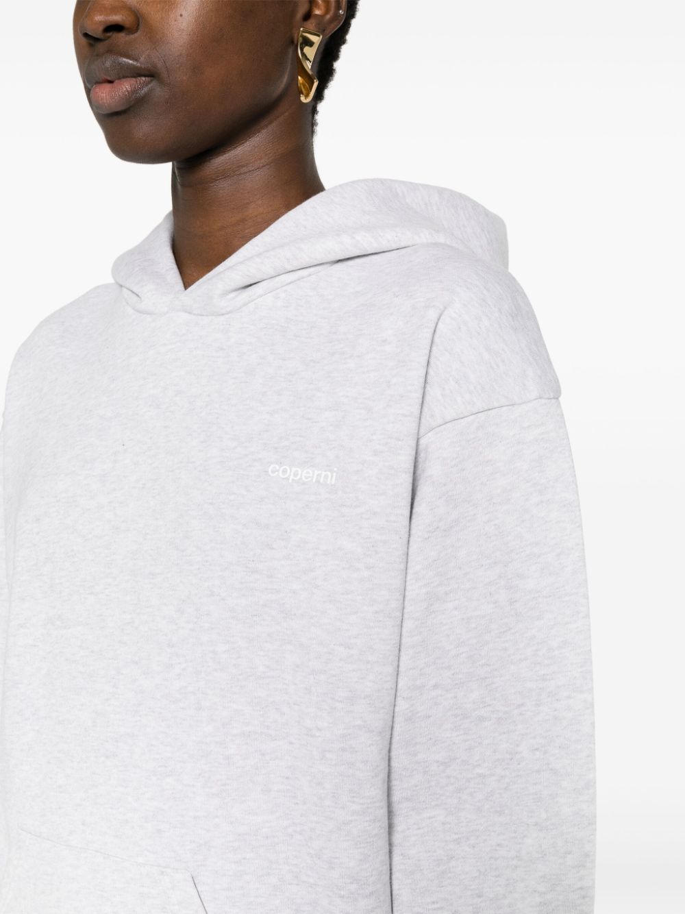 Shop Coperni Logo-print Hoodie In Grey