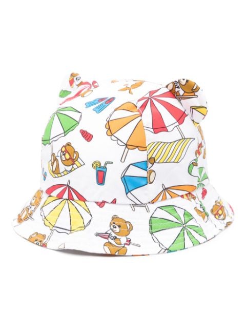 Moschino Kids mix-print cotton bucket hat