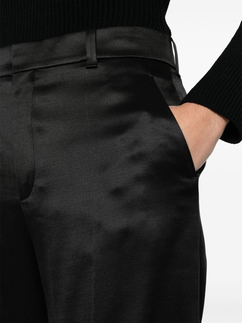 Shop Chloé High-waist Wide-leg Trousers In Schwarz