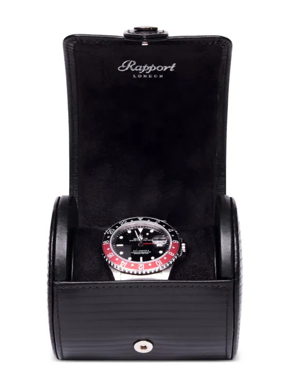 Rapport Nova single watch roll case men Suede Leather One Size Black