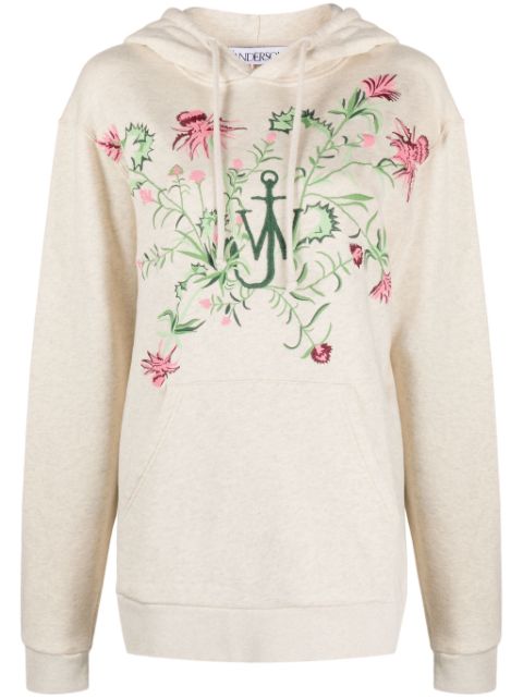 JW Anderson x Pol Anglada floral-embroidered hoodie Women