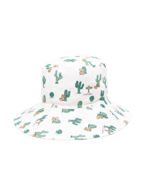 Moschino Kids sombrero de pescador con estampado mixto