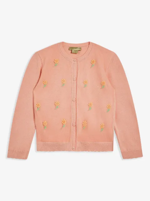 Stella McCartney Kids sunflower intarsia-knit cotton cardigan 