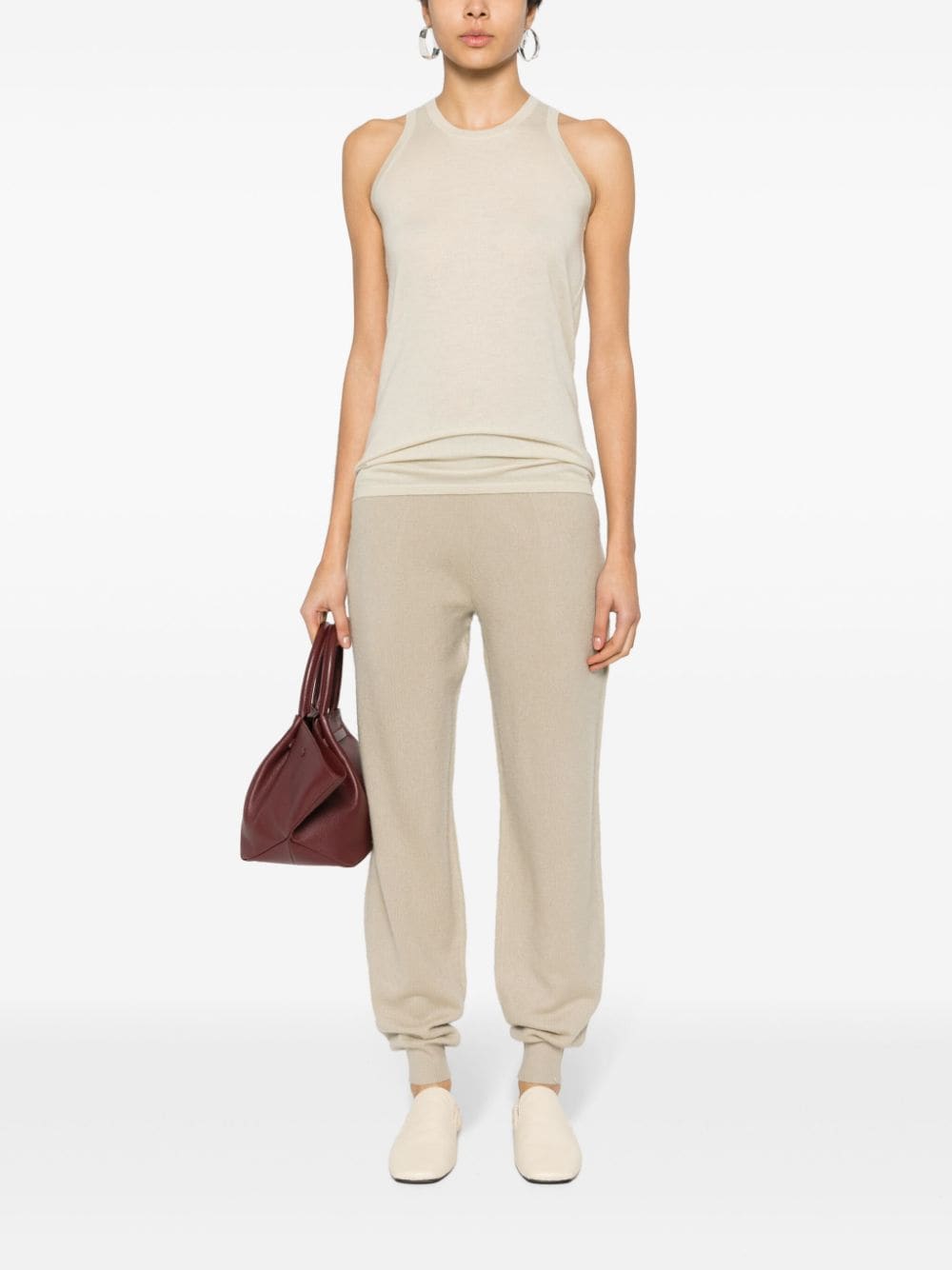 Shop Frenckenberger Cashmere Knitted Top In Neutrals