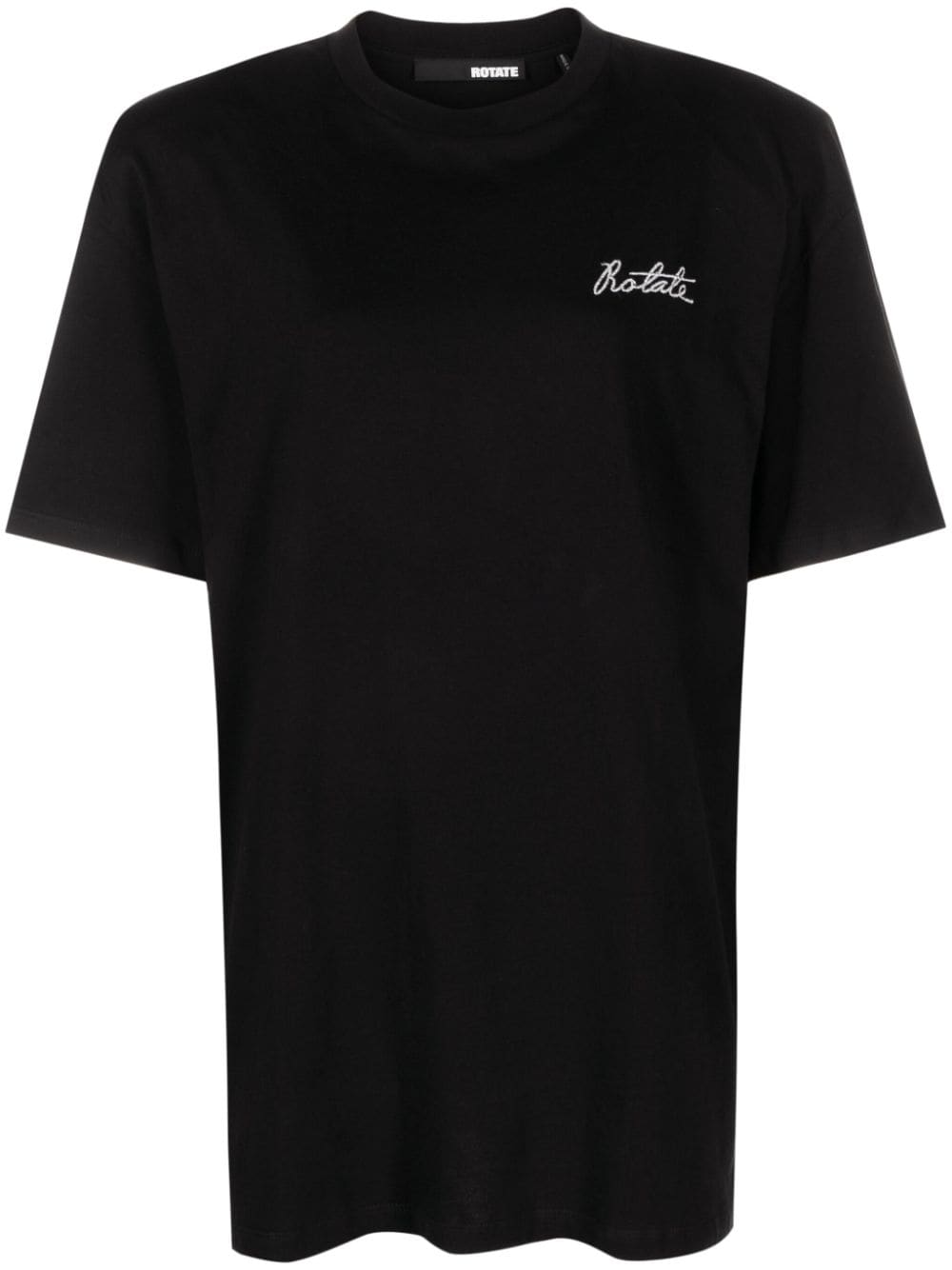 rotate birger christensen t-shirt en coton biologique à logo brodé - noir