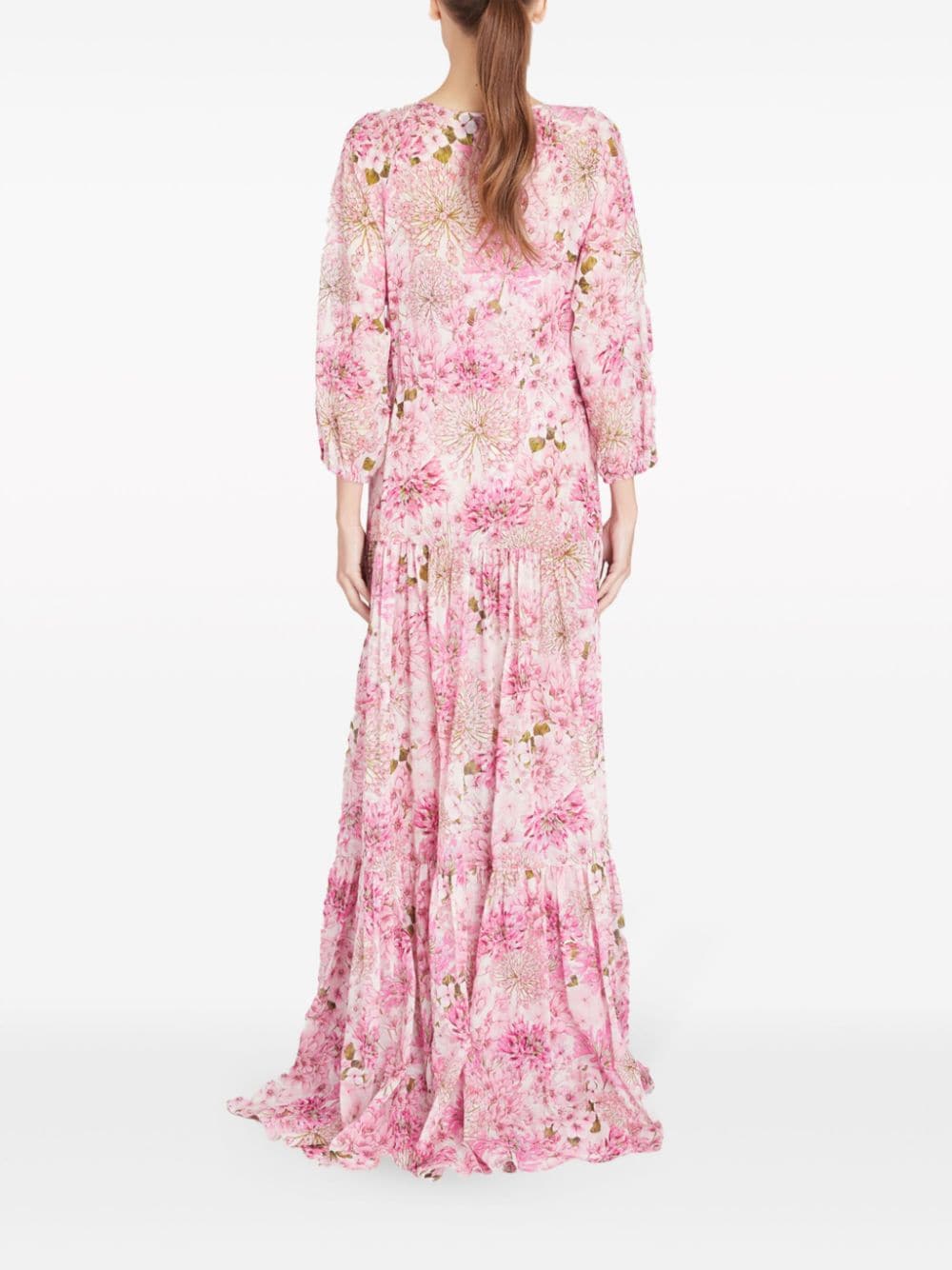 Giambattista Valli Saint Rémy zijden maxi-jurk Roze