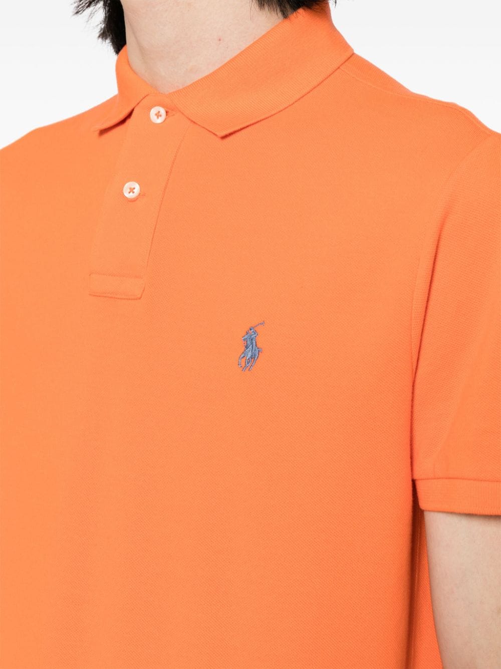 Shop Polo Ralph Lauren Polo Pony-embroidered Cotton Polo Shirt In 橘色