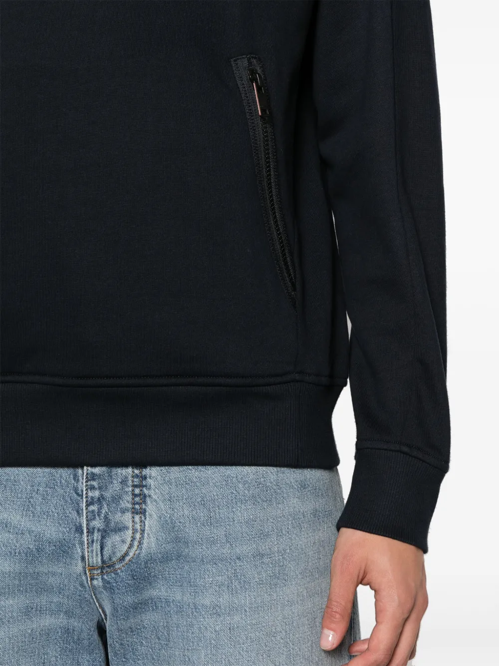 BOSS Sweater met logopatch Blauw