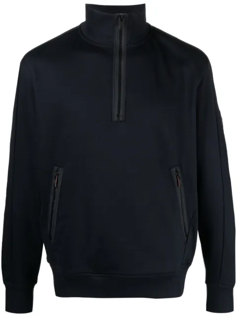 BOSS logo-patch half-zip sweatshirt